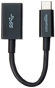 Amazon Basics USB 3.1 USB-C to USB-A Female Adapter Cable Converter, 5Gbps High-Speed, USB-IF Certified, for Laptops, Tablets, Phones (iPhone 16/15)